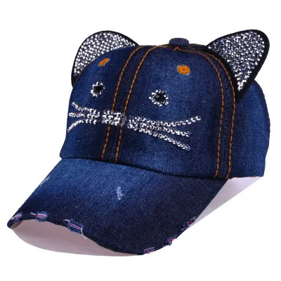 Детская бейсбольная Кепка унисекс с кошачьими ушками, с заклепками, ковбойская шляпа, бейсболка для мальчиков и девочек, повседневная Кепка Bone Gorro - Цвет: 4
