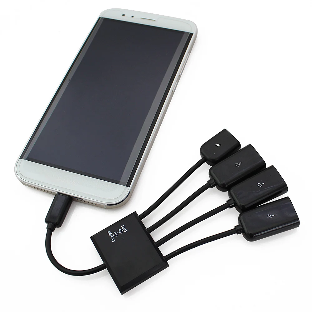 CHYI 4 порта USB 2 0 концентратор Micro OTG зарядный кабель сплиттер разъем адаптер Мульти
