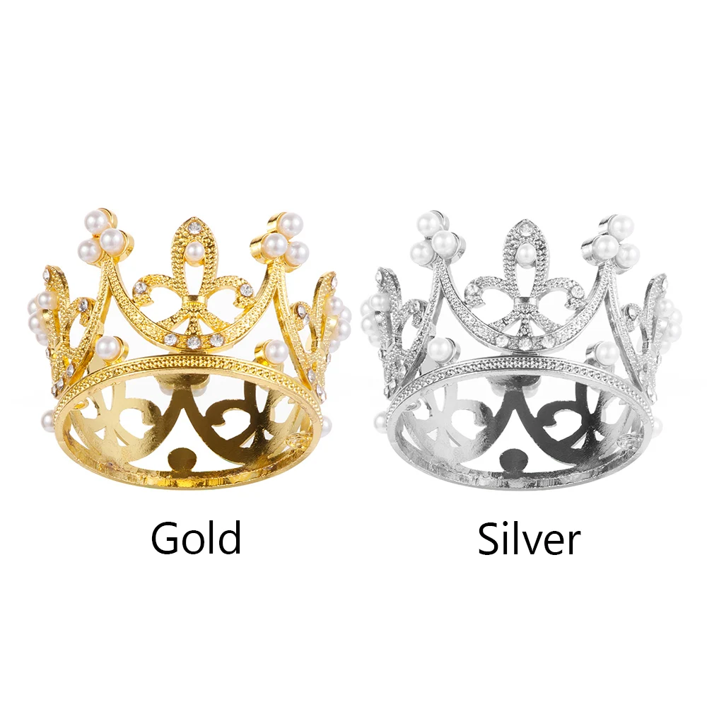 1 шт. блестящая мини корона металлическая жемчужная насадка для торта Свадебный