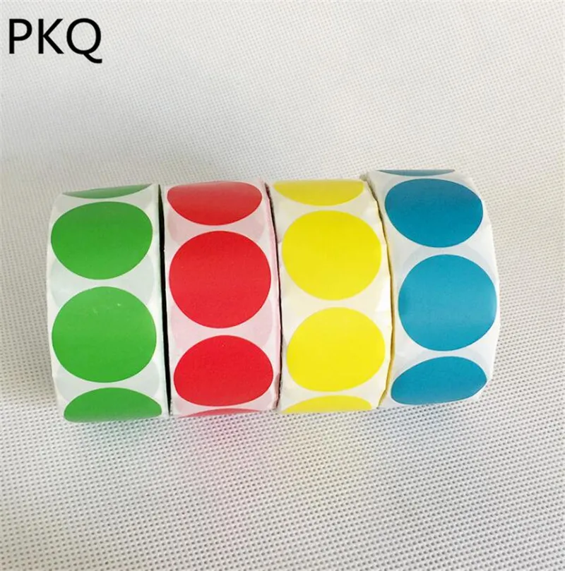 2rolls x700pcs  Round sticker for Heat transfer printer 30mm red green yellow circle labels Self Adhesive sticker/label/tag