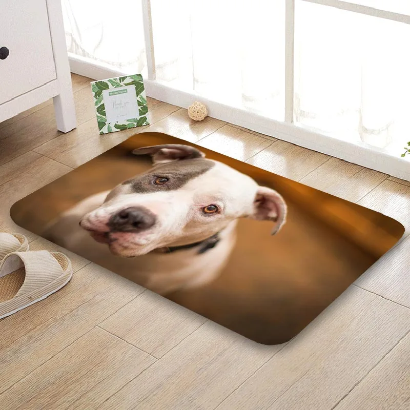 Пользовательские Amstaff Funy коврик пол/ванна/кухня/пляж фланель губка ткань 3D печатных мохнатые украшения для спальни - Цвет: 16