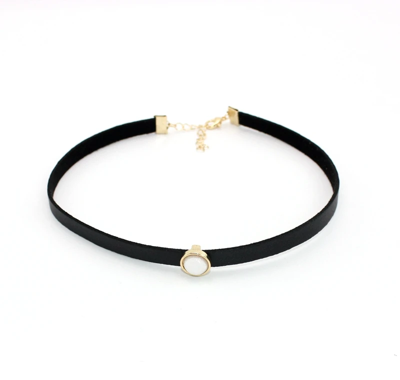 Модное черное ожерелье из искусственной кожи ювелирные изделия ожерелья