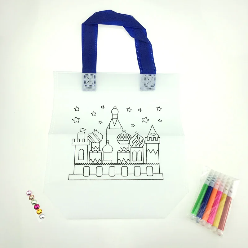 castle Малыш DIY Рисование ремесло цветной мешок дети обучение Развивающие игрушки для рисования с безопасной нетоксичной водой ручка для мальчика и девочки подарки - Цвет: castle