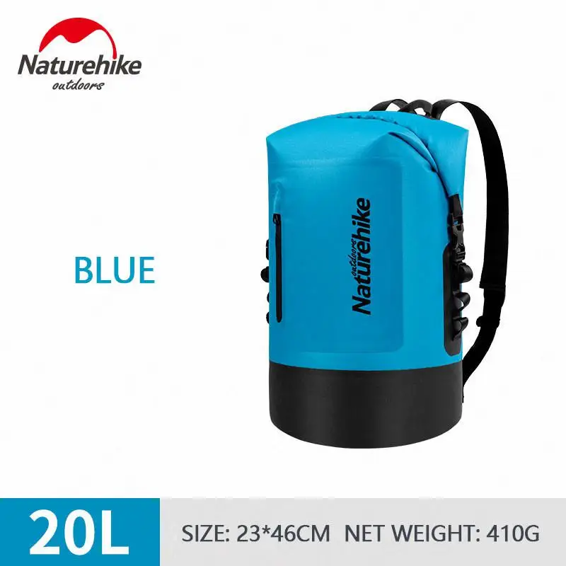 Naturehike Водонепроницаемый сумка Сухой Мешок ТПУ 20 Вт, 30 Вт, 40L большой Ёмкость пляжный купальник для плавания Сверхлегкий Drift Car Pack Рюкзак NH18F031-S - Цвет: 20L-Blue
