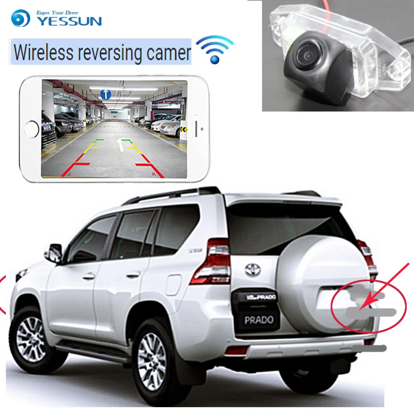 

YESSUN Автомобильная новая HD беспроводная камера заднего вида для Toyota Land Cruiser Prado LC90 LC120 LC150 LC200 1996 ~ 2017, камера заднего вида
