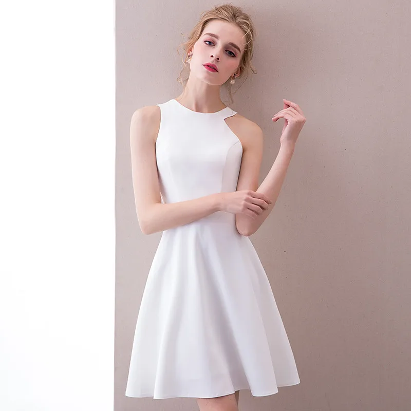 Короткие вечерние платья 2020 черные атласные для выпускного вечера элегантное