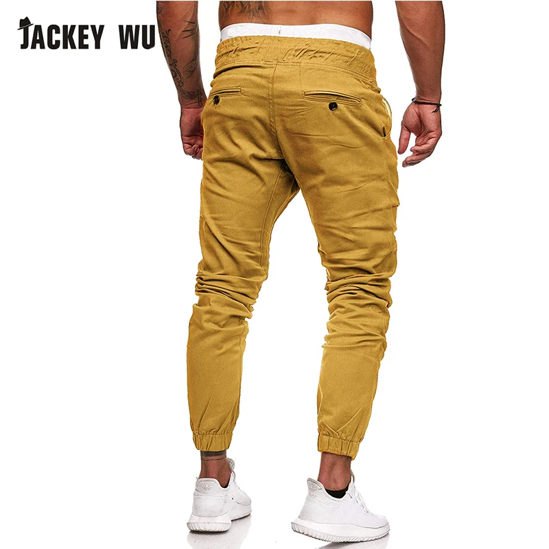 Бренд JACKEYWU мужские брюки 2019 модные с эластичной резинкой на талии для бега