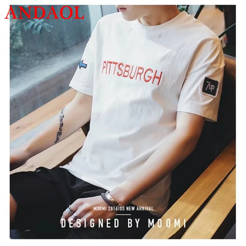Мужские повседневные футболки ANDAOL хлопковая тонкая футболка наивысшего