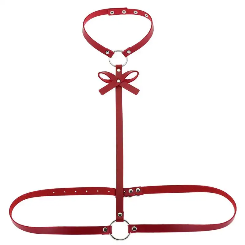 Punk Black Bowknot Body Chain Women Belt Harness Buckle Straps PU Leather jewelry fashion Jewelry | Украшения и аксессуары