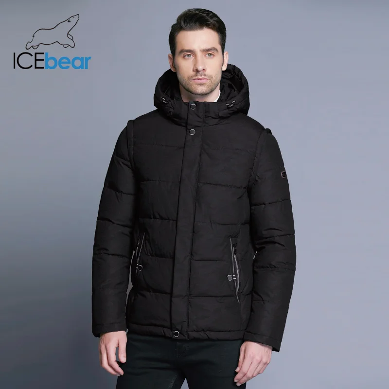 ICEbear 2019 повседневное мужское зимнее пальто двойная планка двойной Ветрозащитный