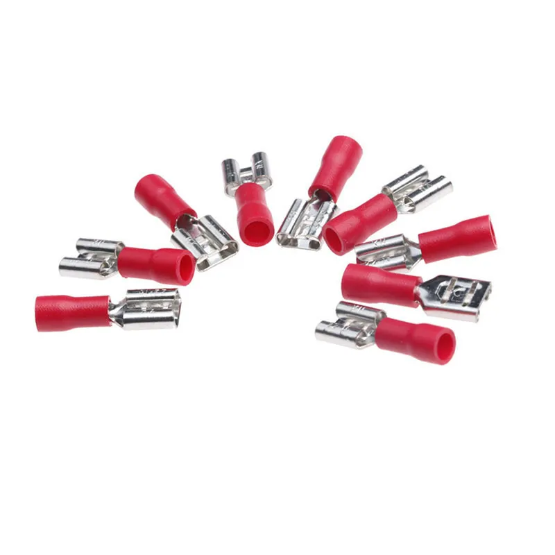 FDD1.25-250 100 шт. женский изолированный Электрический обжим терминалов для 0,5-1.5mm2 проводные, кабельные разъемы AWG 22-18
