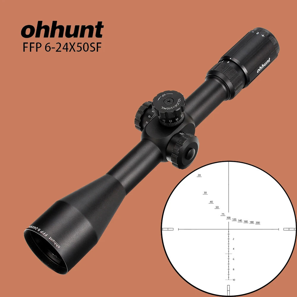 Ohhunt 6 24X50 SF FFP охотничий прицел первая фокальная плоскость стекло травление сетка
