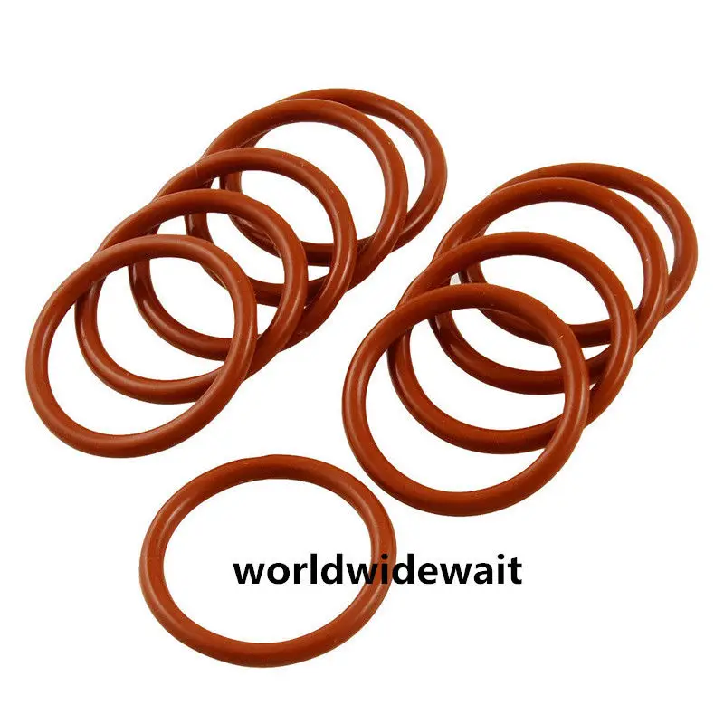 

10pcs 30/31/32/40/45/50/70/75/90/95mm OD x 1.9mm Thick Red Silicone O Ring Oil Seal