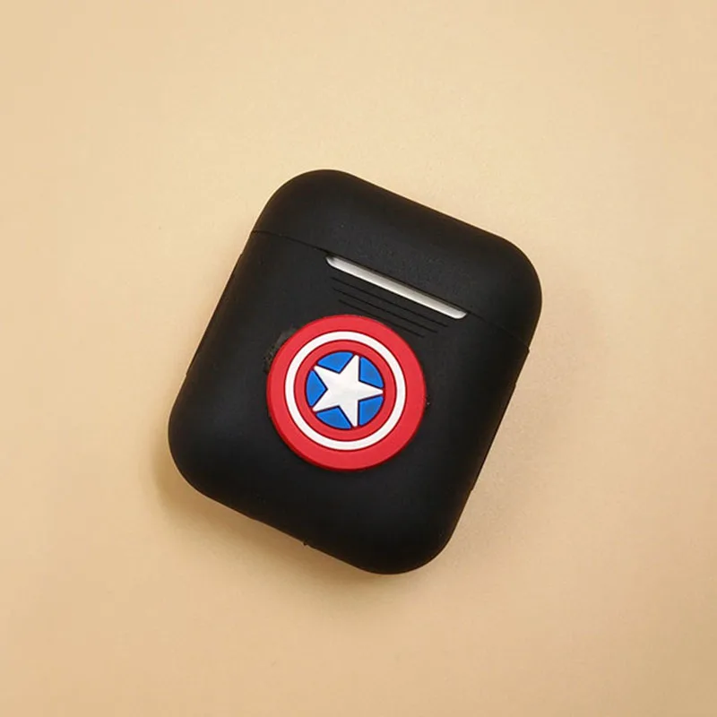 Синий NewlySuper Hero гарнитура коробка мультфильм мягкий силиконовый чехол для наушников портативный наушник крышка мягкий для Apple Airpod TSLM1 - Цвет: Синий