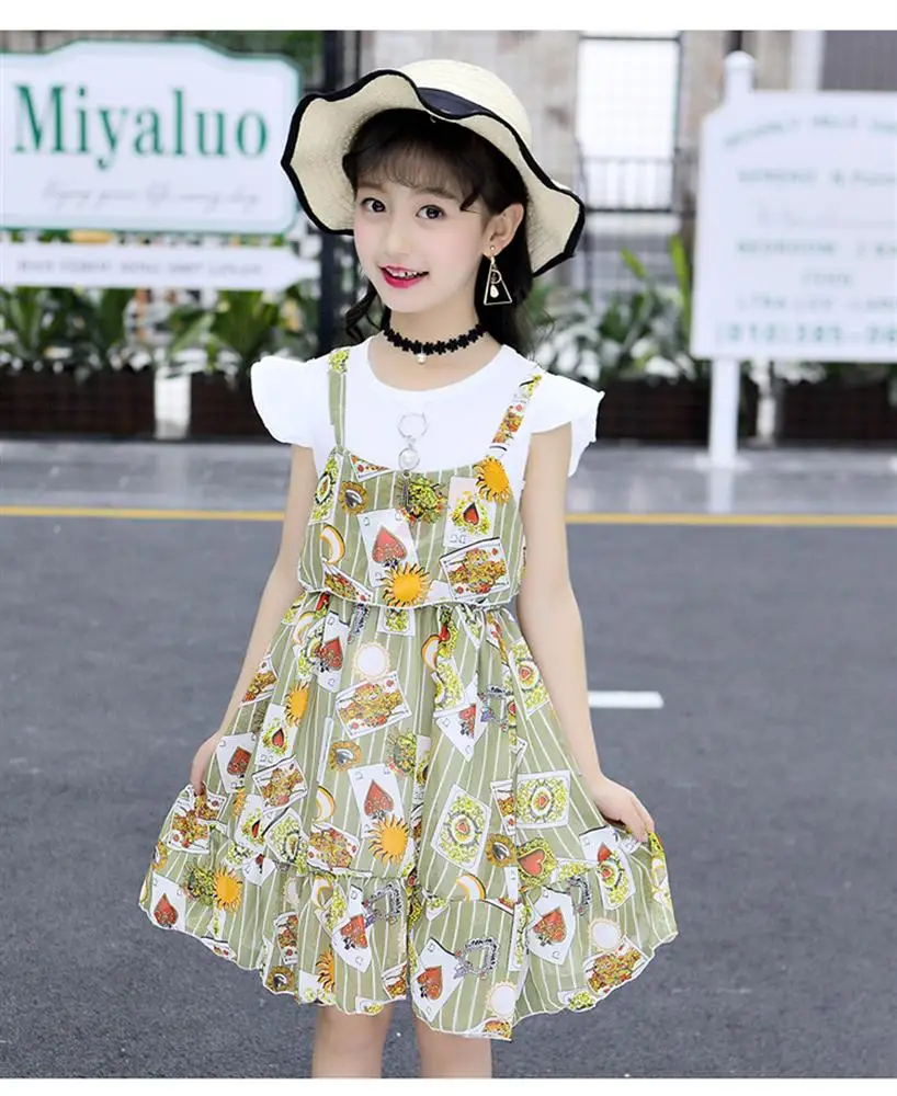 MXTOPPY Kid Clothes For Girls Beach Dress 2018 Summer Floral Short Sleeve Children's Robe Fille | Детская одежда и обувь