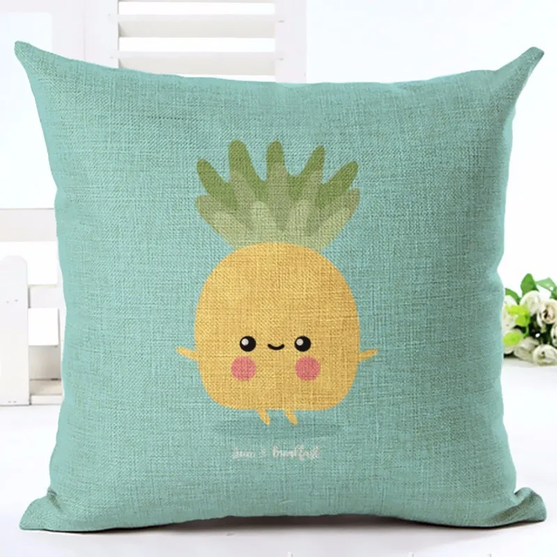 

New Fashion Cute Taste food Print Fundas Cotton Linen Home Decor Cushion Cover Soft Pillow Seat Cushion Pillow Case Cojines