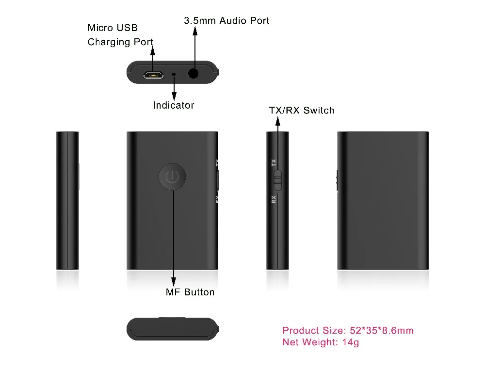 Mini Dual Link Bluetooth 4,2 Aptx LL RCA Aux 3,5 мм стерео аудио передатчик приемник беспроводной музыкальный домашний автомобильный тв Динамик адаптер
