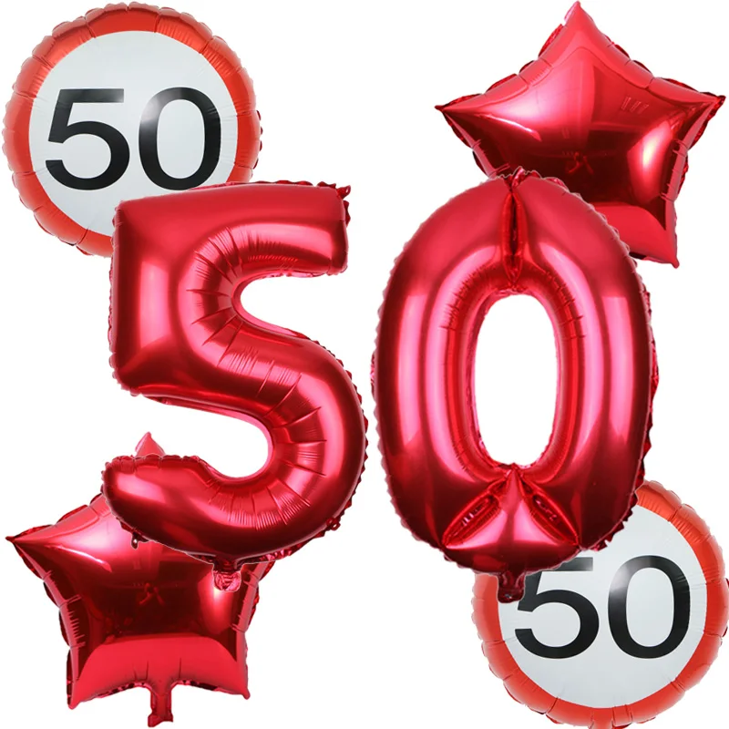 

6pcs/set 32inch number 18 30 40 50 60th Anniversary Day Balloon globos cumpleanos infantiles birthday party decor adul balloons