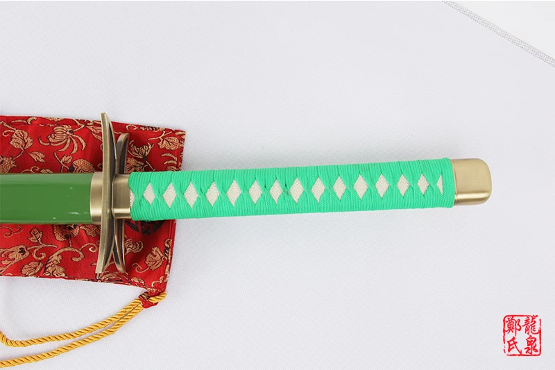 Japanese katana cosplay samurai swords Bleach Anime Neliel Tu Oderschvank's Sword Carbon Steel Blade Decorative Green No Sharp