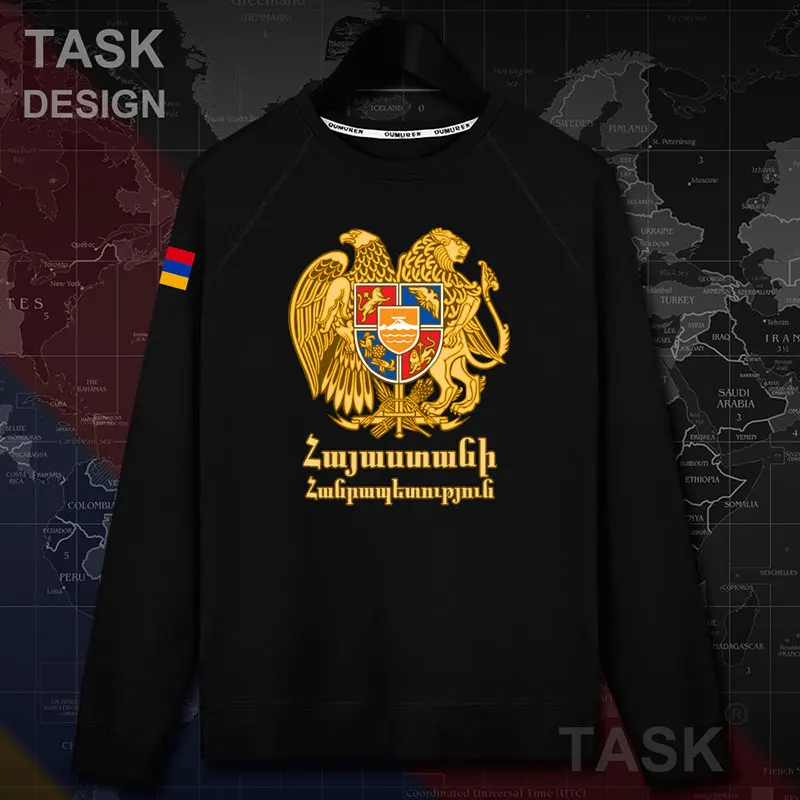 Armenia Armenian ARM AM, мужские пуловеры с капюшоном, мужские толстовки, уличная одежда, спортивный костюм в стиле хип-хоп, осенняя нация, пальто 20 - Цвет: roundneck-black