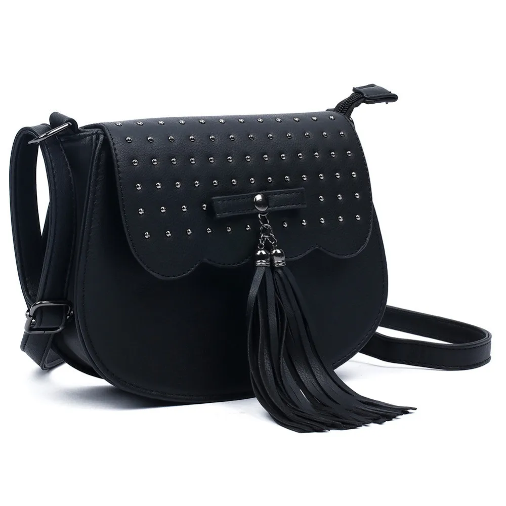 GZ-LY-GJT Fashion Women Messenger Bags Ladies Shoulder Bag Tassel Rivet Leather Girl Small Clutches Handbags Crossbody Purse | Багаж и