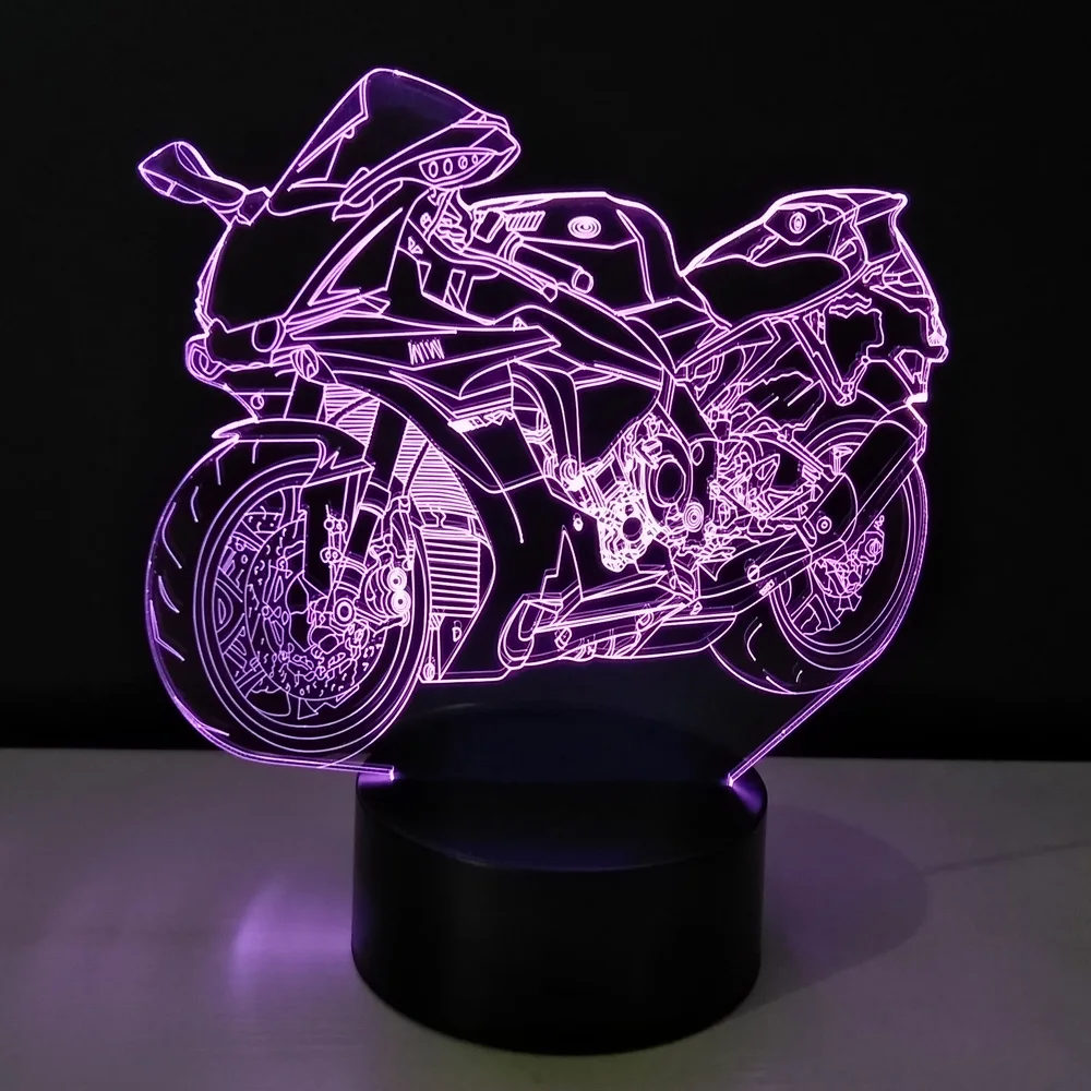 Лампа светодиодная аккумуляторная для мотоцикла ночсветильник из метакрилата