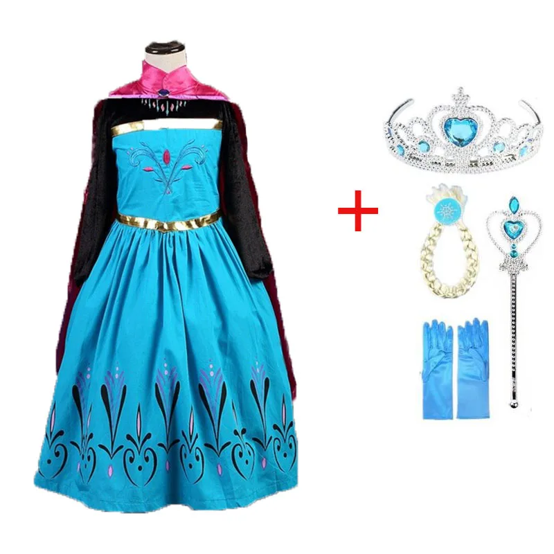 elsa dress4 Платье для девочек Карнавальный костюм Анны и Эльзы на Хэллоуин летние платья платье принцессы Эльзы для девочек на день рождения, праздничная одежда - Цвет: elsa dress4