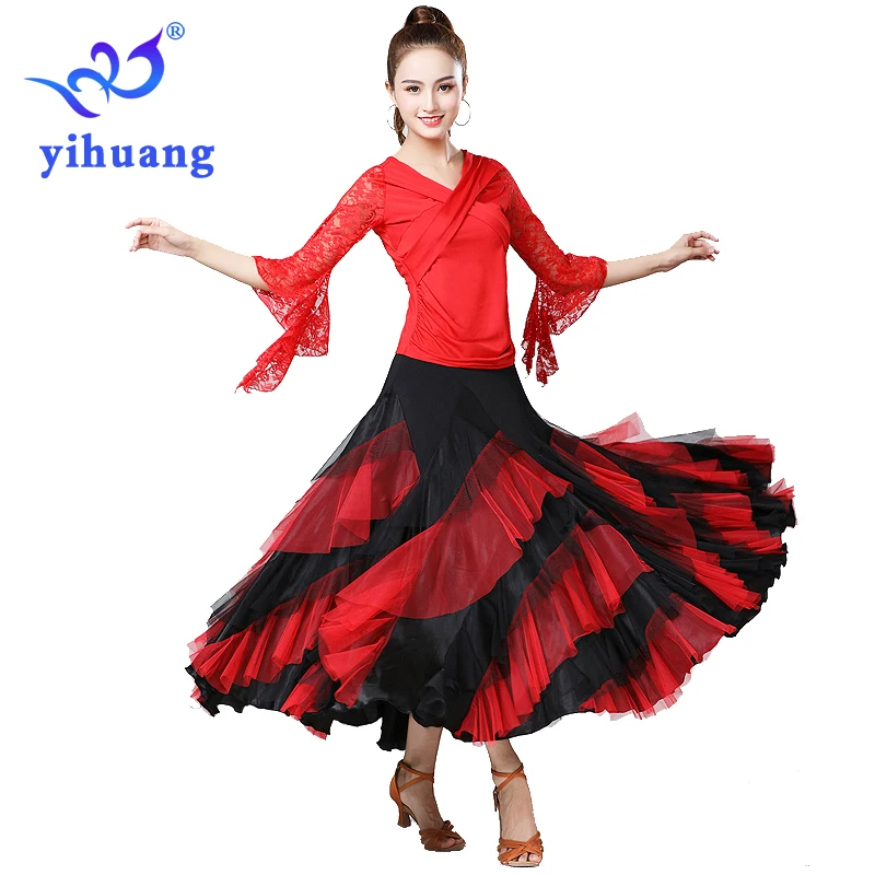 

Ballroom Dance Costumes Suit Waltz Tango Modern Standard Performance Wear Dress Party Halloween Costume Blouses Skirt