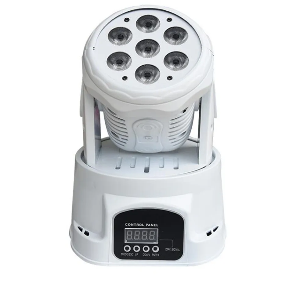 Светодиодный моющийся прожектор с движущейся головкой 7x12 Вт rgbw 4 в 1 Led luci dmx 9/14 canali