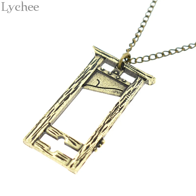 Lychee Трендовое ожерелье Guillotine из сплава золотого и серебряного цвета, ожерелье с подвеской, унисекс, цепочка, ожерелье, подарок