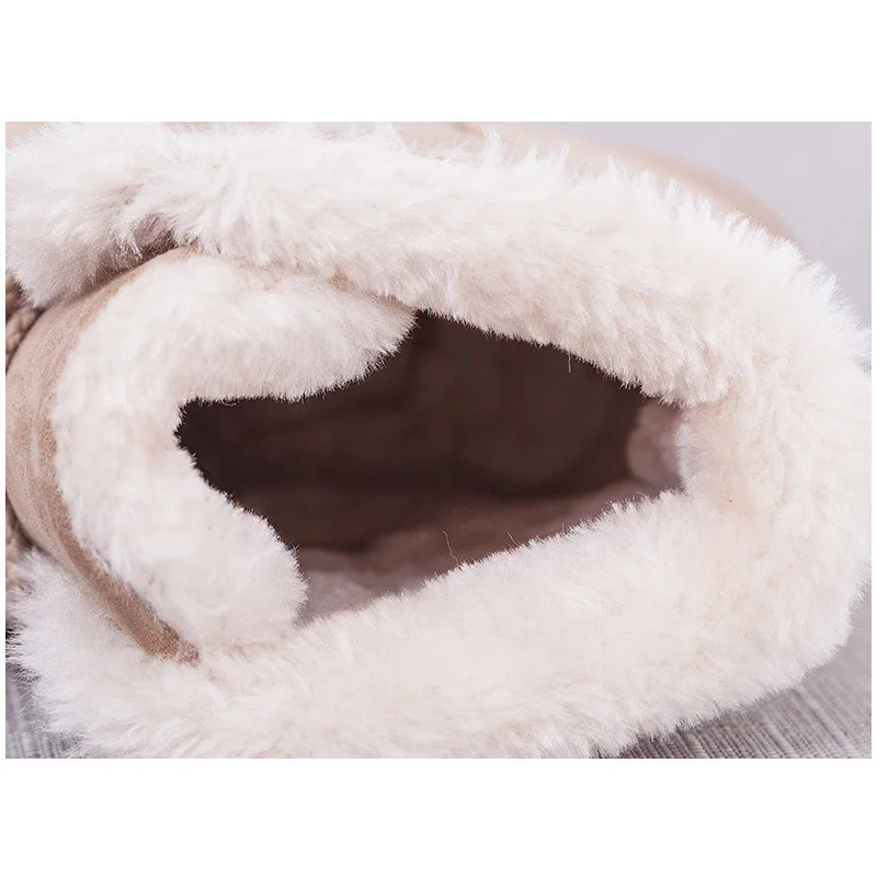 Для женщин сапоги из флока теплые зимние женские ботильоны Женские короткие