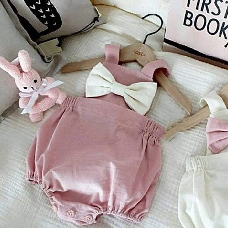 2017 Летний детский Clothing Хлопок Бантом Сиамские Ремень Брюки Восхождение Одежды