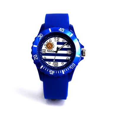 A20 Outdoor Portable Watch Flag Pattern Soccer Watch Football Sports Wristwatches Soft Fans Gift For Kids Military Student Men Women - Color: A20