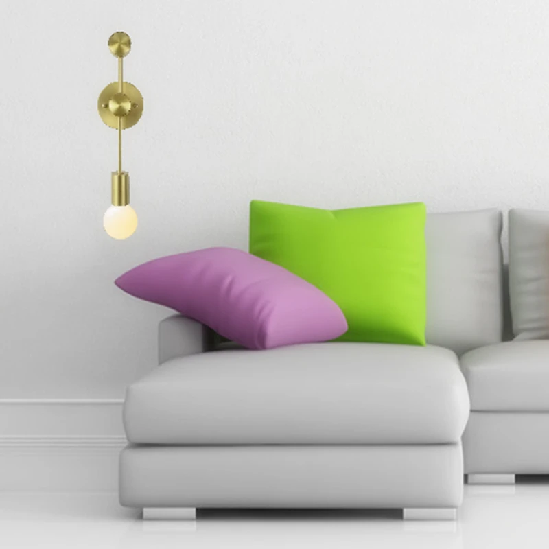 Скандинавский латунный настенный светильник американский стиль простой