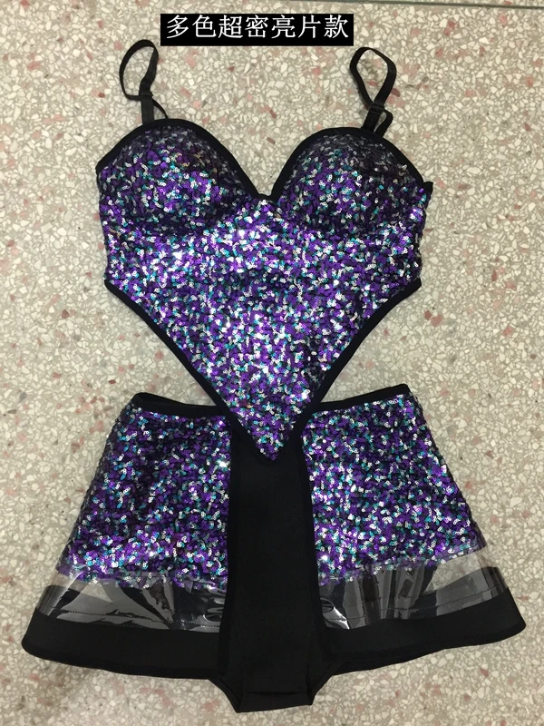 Танцевальная одежда для ночного клуба новый сексуальный комплект из трех частей