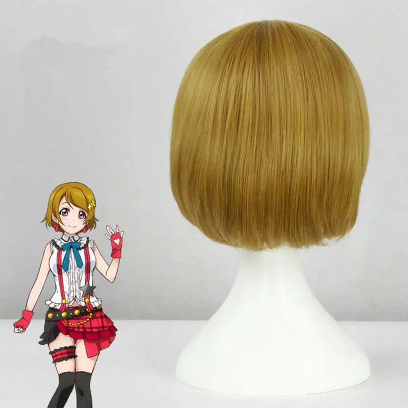 Love Live! LoveLive парик ханайо Коидзуми 14 дюймов зеленые микс золотые короткие прямые