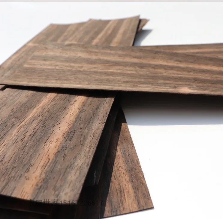 

5Pieces/Lot Thickness:1mm 10x30cm Pure Solid Black Ebony Wood Chips Veneer