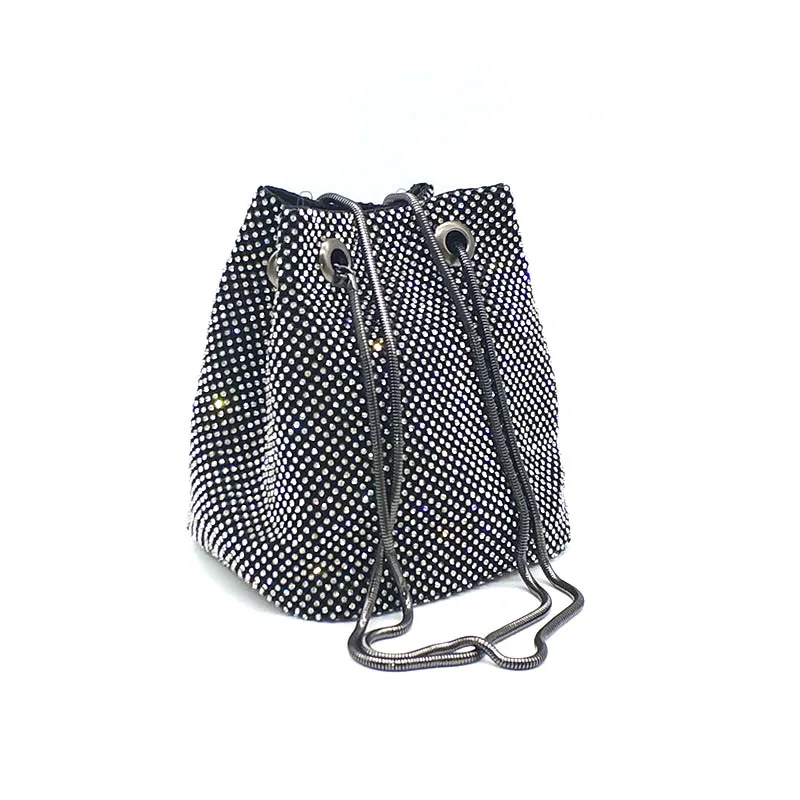Black clutch Качественная Повседневная модная женская вечерняя сумка через плечо, сумочка с кристаллами, блестящий кошелек с бриллиантами, свадебная сумка для невесты - Цвет: Black clutch