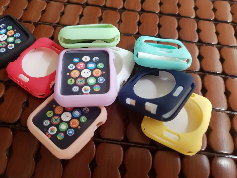 Новый цветной ультратонкий Ударопрочный Мягкий силиконовый чехол для Apple Watch iWatch