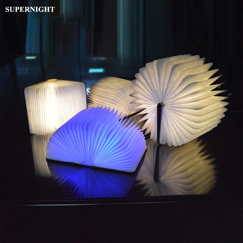 SuperNight деревянный Красочные светодиодная лампа для чтения складной