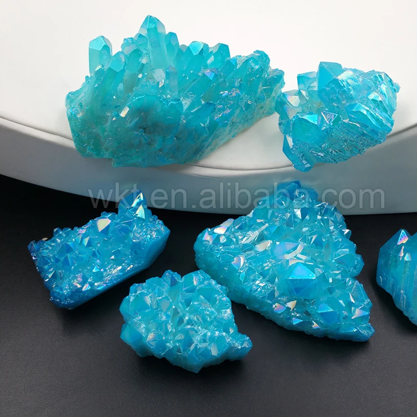 Оптовая продажа большой голубой кластер кварца ауры светильник светлый детский