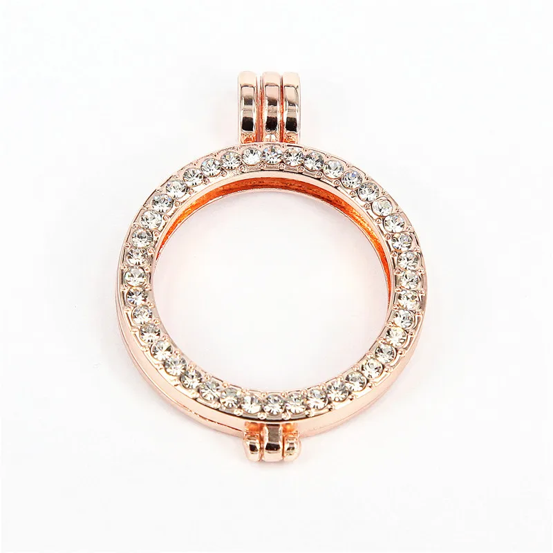 Rose Gold Somsoar ювелирные изделия дешевый сплав CZ держатель с кристаллами для монеты для 33 мм диск монета мое ожерелье в форме монеты Pedant 10 шт./партия - Окраска металла: Rose Gold