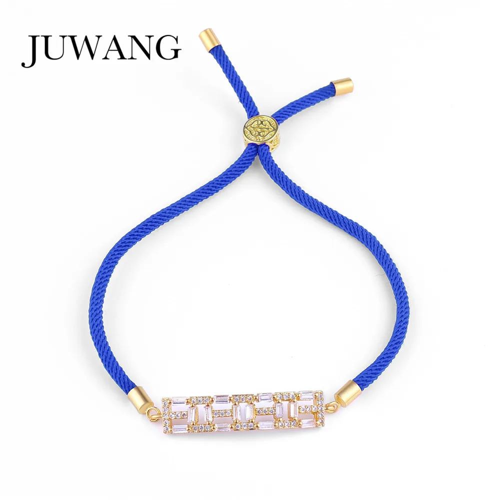 JUWANG New Fashion DIY Bracelet Bangles Jewelry For Woman Girls Zircon Tension Setting Strip Adjustable Rope Chain Bracelets | Украшения и