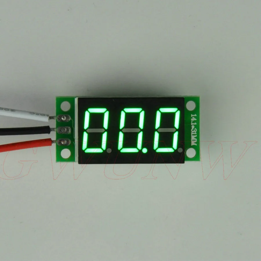 Зеленый GWUNW BY336V DC 0-600 В(600 В) 3 Бит 0,36 дюймов цифровой вольтметр Панель метр Красный Синий Зеленый Желтый тестер напряжения - Цвет: Зеленый