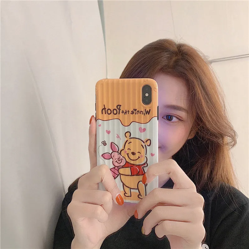 Милый мультфильм милый медведь чемодан телефон чехол для iPhone 6 6s 7 8 plus X XS MAX XR слон с крыльями силиконовый чехол Fundas