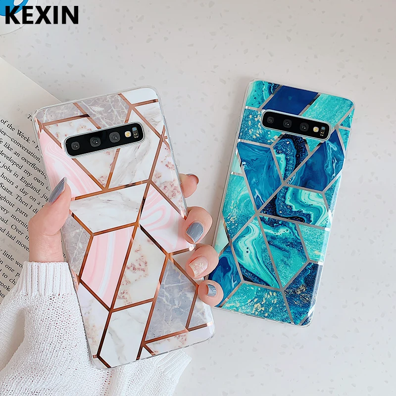 KEXIN чехлы для телефонов Samsung S10 S10e S9 S8 Plus роскошный геометрический узор Galaxy A40 A50 A70