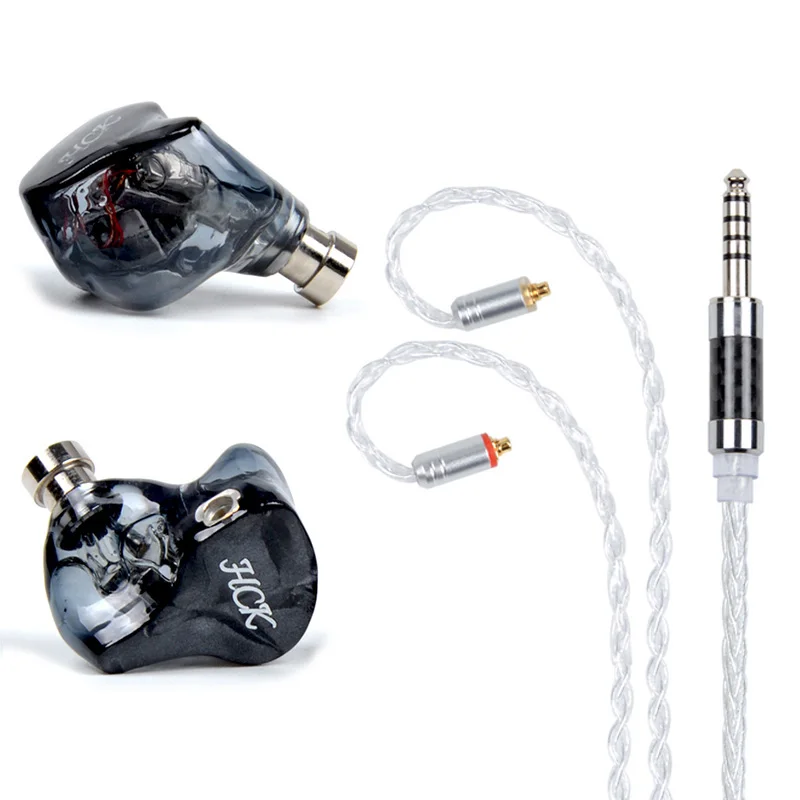 Black 4.4mm MMCX NICEHCK HK6/HK8 6/8BA привод в ухо наушник 6/8 сбалансированная арматура съемный Detac кабель HIFI гарнитура Заказные наушники - Цвет: Black 4.4mm MMCX