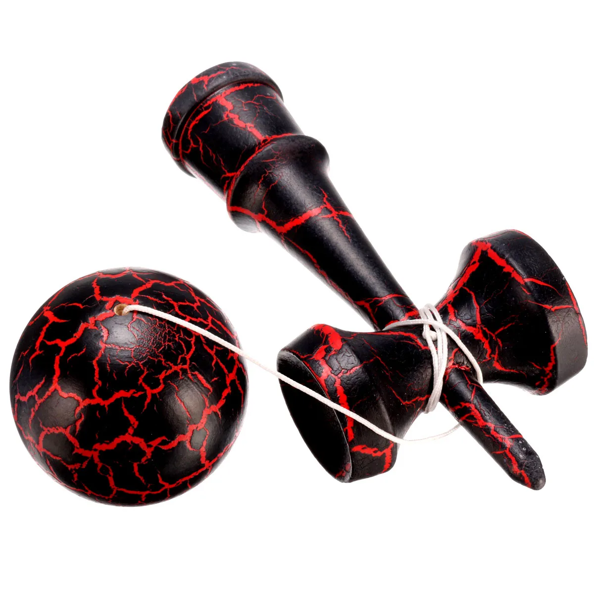 Полный Crackle деревянный Kendama 18 см Забавный японский традиционный деревянный шар обучающая традиционная игра игрушка