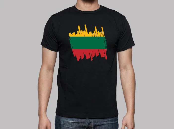 Повседневная принтованная футболка хлопок o-образным вырезом 100% Мужская Литва