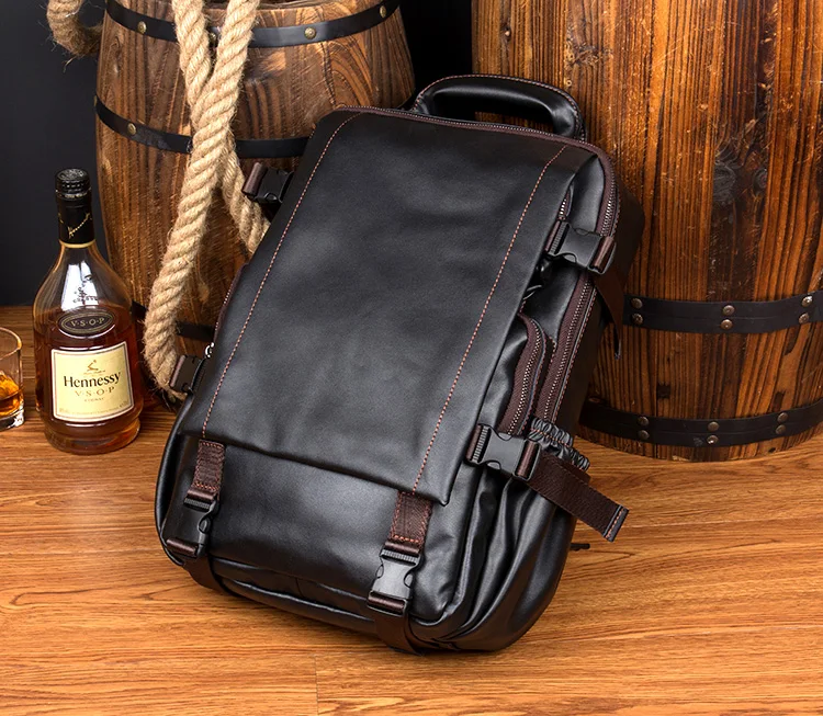 Брендовый мужской рюкзак из натуральной кожи, дизайнерский школьный рюкзак для студентов, винтажный мягкий рюкзак из коровьей кожи для ноутбука, сумка на плечо для компьютера, bolsa